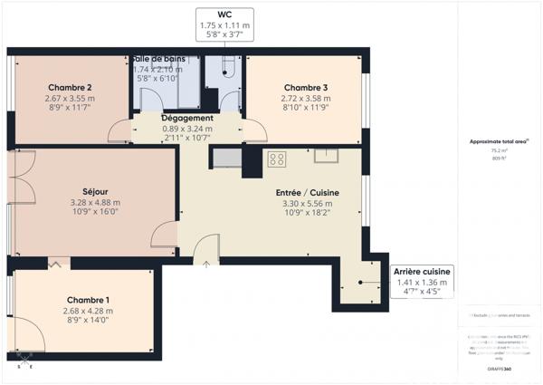 Appartement à vendre 4 pièces 74,55 m² Évry-Courcouronnes