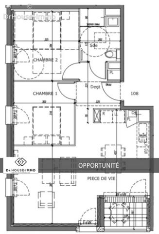 Appartement à vendre 3 pièces de 59 m²