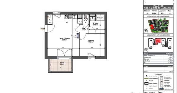 T2 avec Balcon à Vendre sur le Quartier Lafayette- Eblé à ANGERS