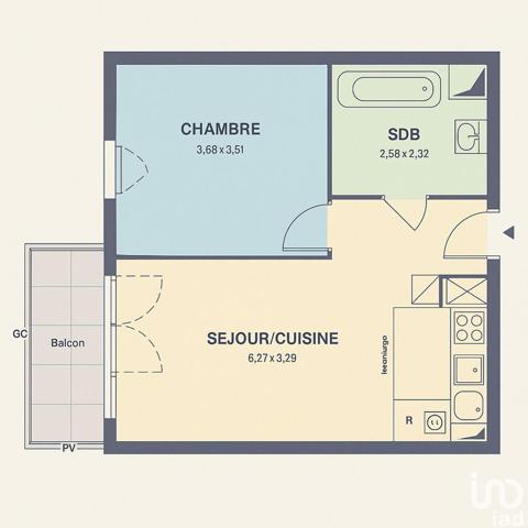 Appartement à vendre 2 pièces 41 m² Pontault-Combault