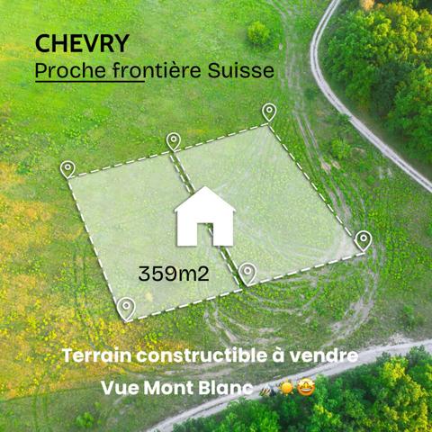 Terrain constructible avec vue Mont Blanc à deux pas de Genève