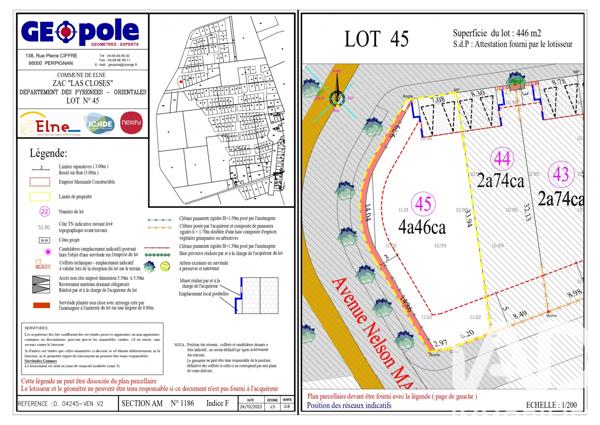 Terrain à vendre 446 m² Elne