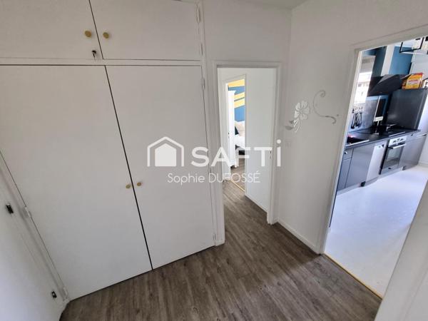 Dans résidence sécurisée, appartement T2 lumineux "VENDU LOUE ET MEUBLE" de 47,08 m² Loi carrez  entièrement rénové en  2024 avec balcon et cave