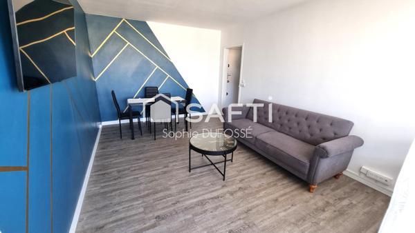 Dans résidence sécurisée, appartement T2 lumineux "VENDU LOUE ET MEUBLE" de 47,08 m² Loi carrez  entièrement rénové en  2024 avec balcon et cave