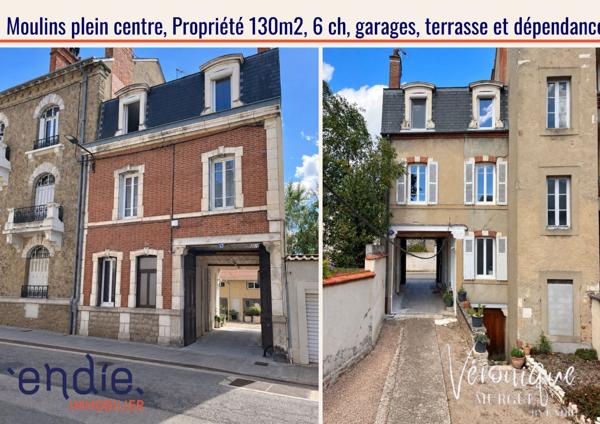 Demeure de caractère 130m2, 6 Chambres, dépendance et double garage en plein coeur de Moulins, endie immobilier, Veronique Murgue