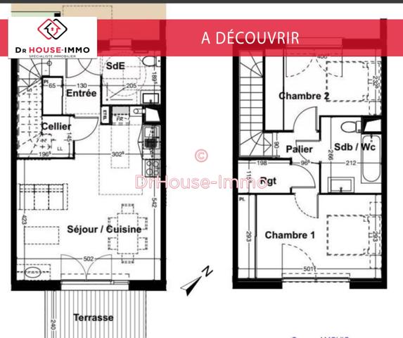 Maison à vendre 3 pièces de 72 m²