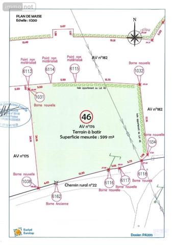 Terrain à Batir à vendre à Pont-Audemer dans l'Eure (27500), ref : 065/374   
Centre ville