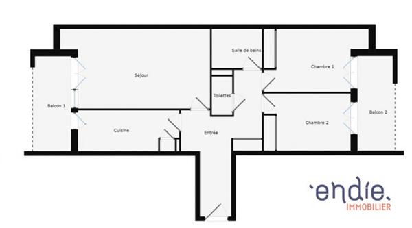LE BOUSCAT - Victor Hugo - Appartement 66.45 m² (T3) avec une place de parking en sous sol