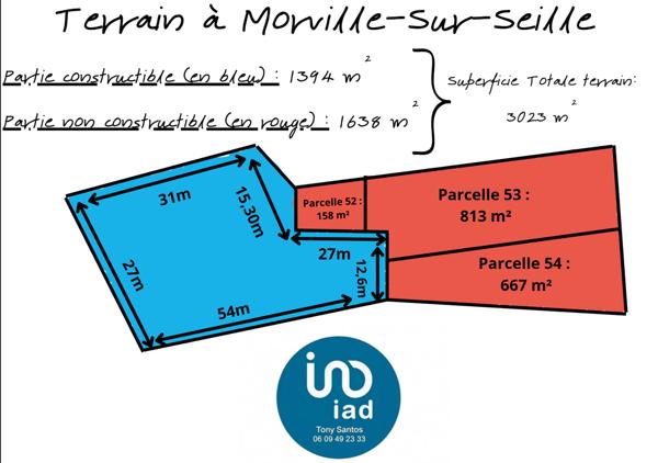 Terrain à vendre 3 032 m² Morville-sur-Seille