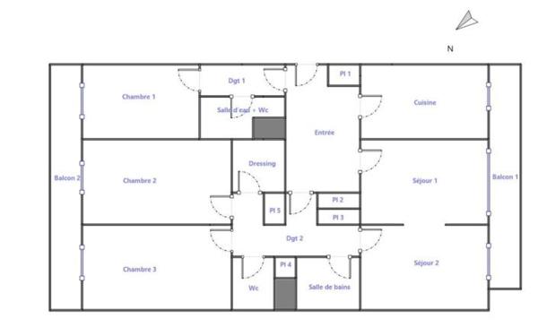 Appartement à vendre    5 pièces • 103,17 m2 Paris 20