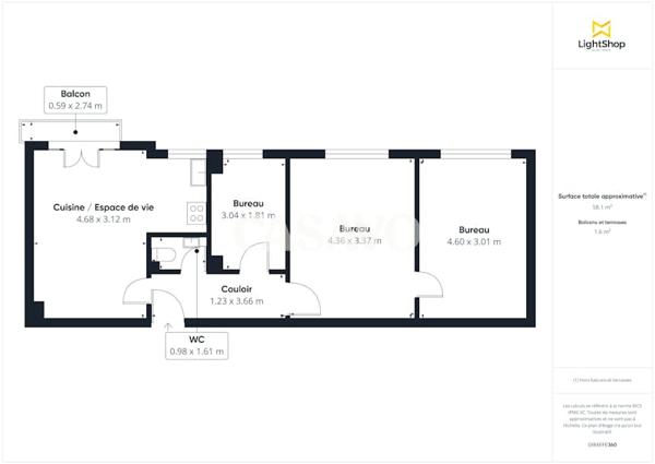 Vente Appartement 3 pièces de 59m² - 94220 Charenton-le-Pont