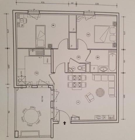Appartement 3 pièces 2 chambres de 60 m2 Terrasse de 10 m2 Dernière étage DPE "C"