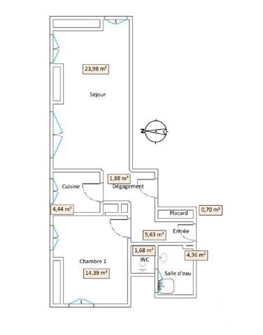 Appartement F2 à vendre  2 pièces - 57 m2 PARIS - 75017