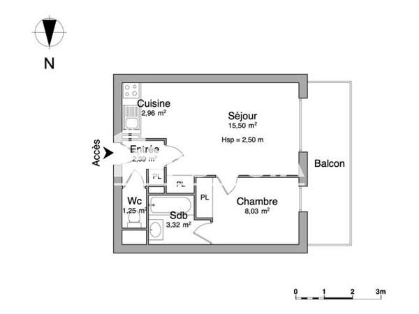 Location Appartement 2 pièces 33.5 m² - 3 BIS CHEMIN DES PLATEAUX Floirac 33270