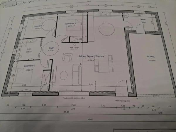 Location - Maison Montsenelle 50250 4 pièces 91 m 2 600 m 2