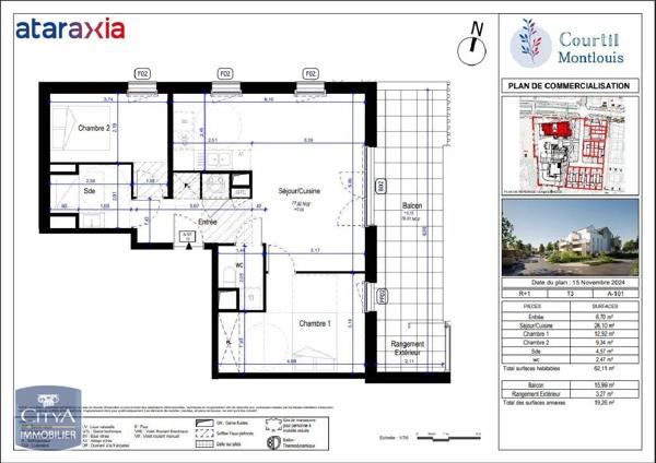 Appartement à louer 3 pièces 62.52m² Montlouis-sur-Loire (37270)