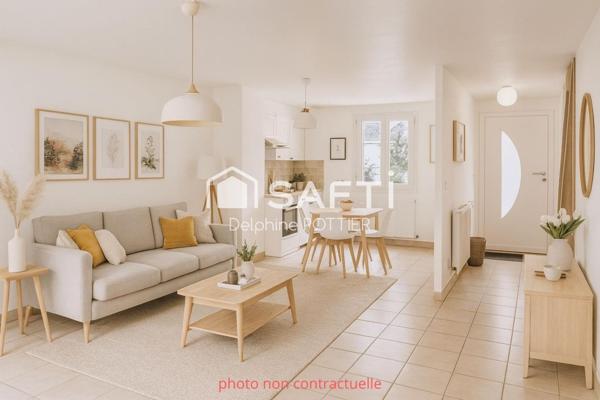 Maison 90m², 5p, 4 chambres, sous-sol total