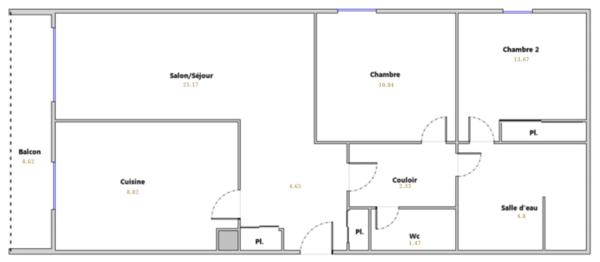 Appartement à vendre 3 pièces LE BOUSCAT (33)