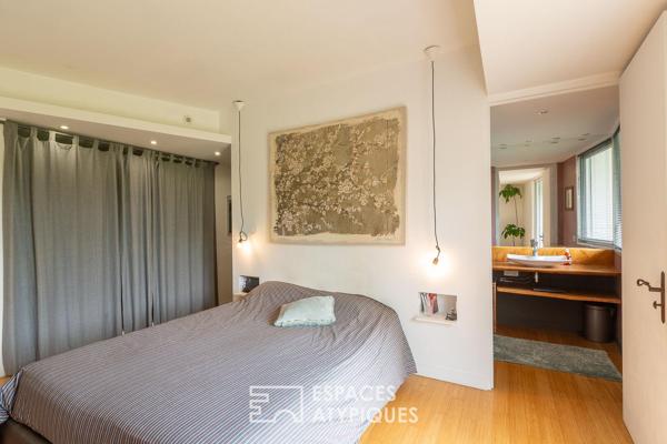 Maison contemporaine de plain-pied, 2 gîtes, proximité mer