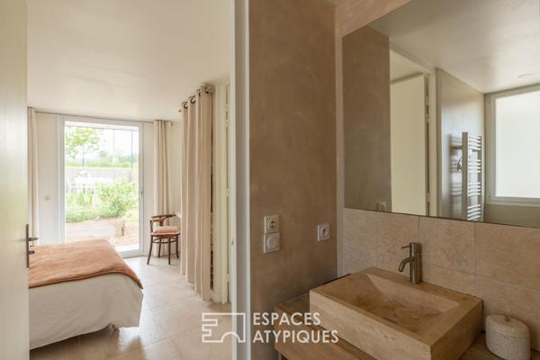 Maison contemporaine de plain-pied, 2 gîtes, proximité mer