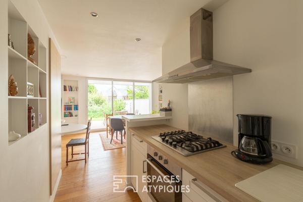 Maison contemporaine de plain-pied, 2 gîtes, proximité mer