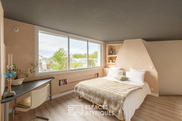 Maison contemporaine de plain-pied, 2 gîtes, proximité mer