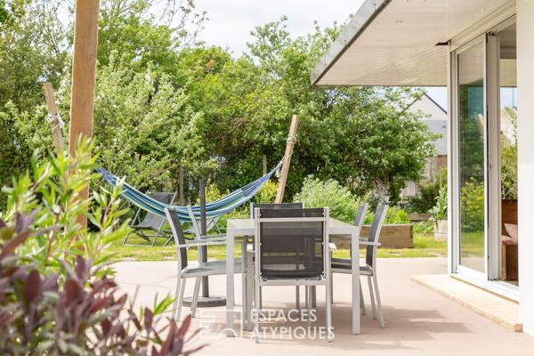 Maison contemporaine de plain-pied, 2 gîtes, proximité mer