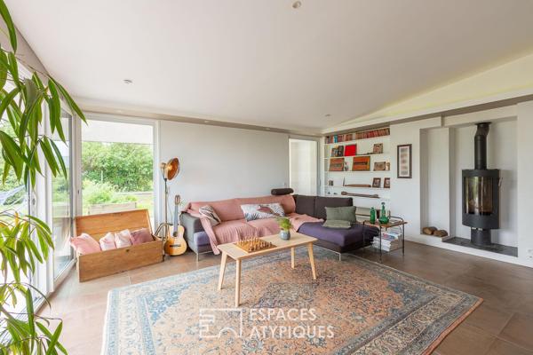 Maison contemporaine de plain-pied, 2 gîtes, proximité mer