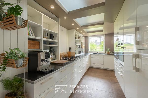 Maison contemporaine de plain-pied, 2 gîtes, proximité mer