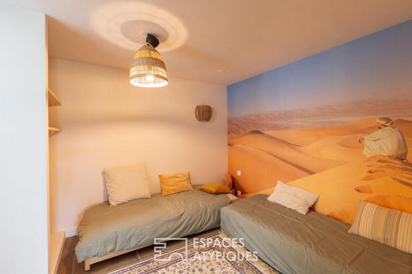Maison contemporaine de plain-pied, 2 gîtes, proximité mer