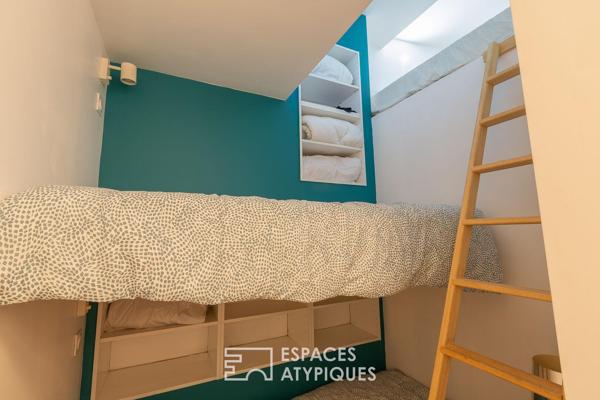 Maison contemporaine de plain-pied, 2 gîtes, proximité mer