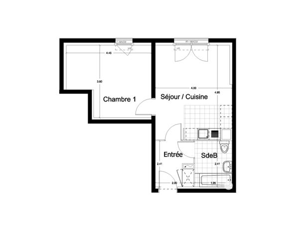 Appartement à vendre 2 pièces 43 m² Trappes