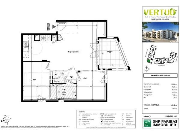 Location Appartement 3 pièces 65.1 m² - 735 ROUTE DE FRANS Villefranche Sur Saone 69400