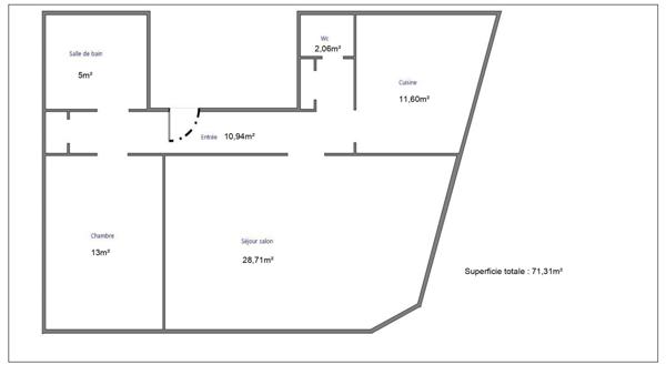 Appartement 3 pièces - 72 m²