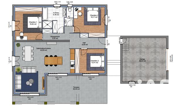 Maison à vendre 4 pièces 120 m² Caveirac
