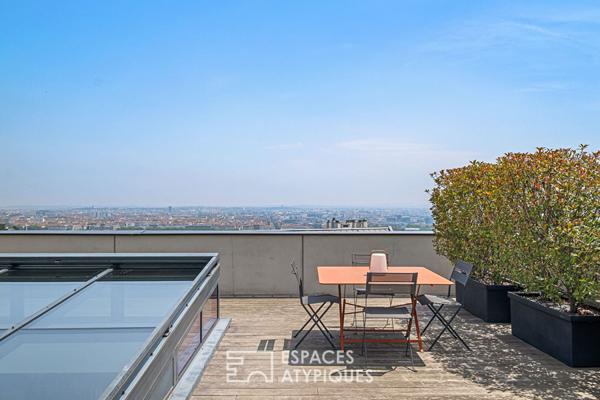 Rooftop en duplex avec vue imprenable sur Lyon dans une résidence de standing