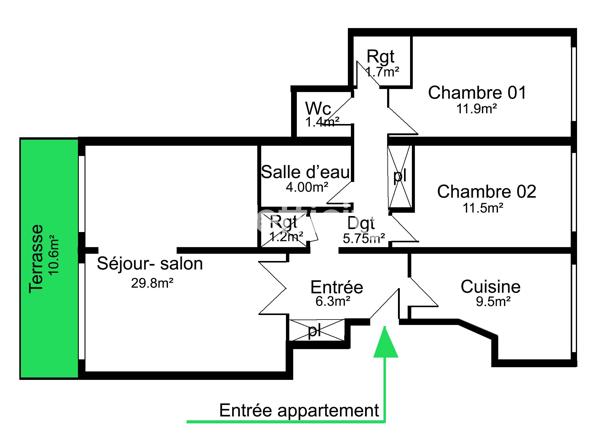 Appartement
         4 pièces
        - 83 m² Exclusivité 324 000 € *