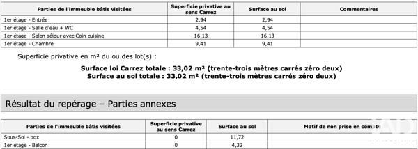 Appartement à vendre 2 pièces 33,07 m² Villiers-sur-Marne