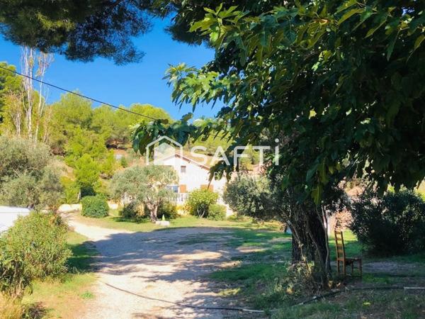 Ensuès Côte Bleue secteur calme et champêtre : jolie maison sur vaste terrain entre mer et village