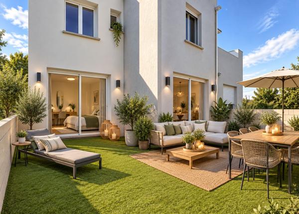 Appartement à Nanteuil les Meaux en rez-de-chaussée - F3 - 74 m2 - 2 chambres - 1 terrasse et 1 jardin et 2 places de stationnement.