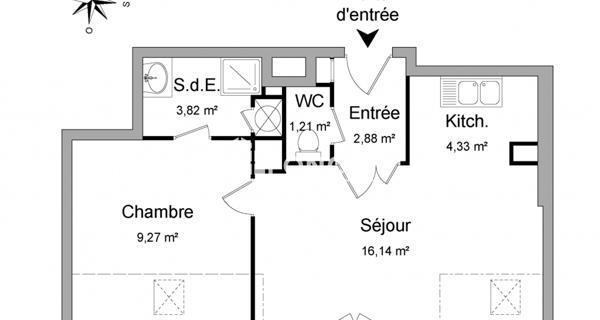Location Appartement 2 pièces 37.65 m² - Argenteuil 95100