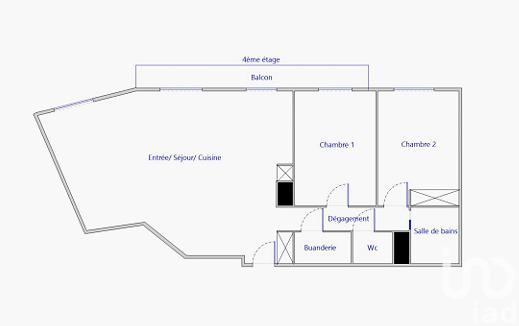 Appartement à vendre 3 pièces 60 m² Issy-les-Moulineaux