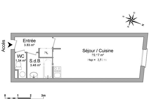 Location Studio 31.02 m² - 5 RUE DES HALLES Nimes 30000