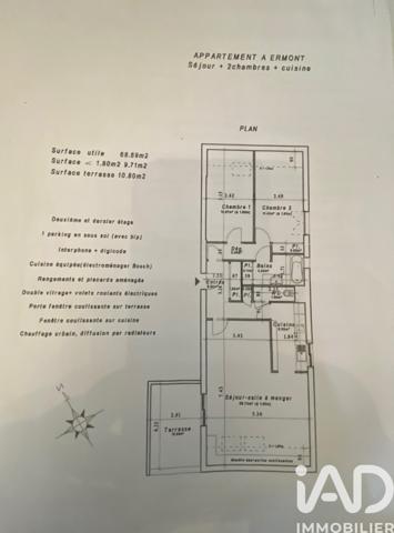 Location appartement 3 pièces 69 m² Ermont