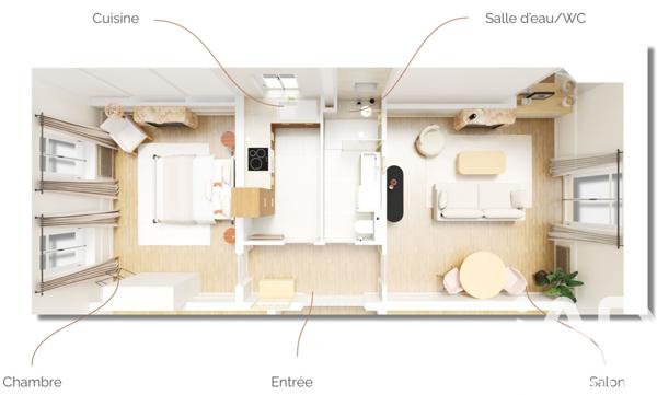 Appartement à vendre 2 pièces 55 m² Le Plessis-Belleville
