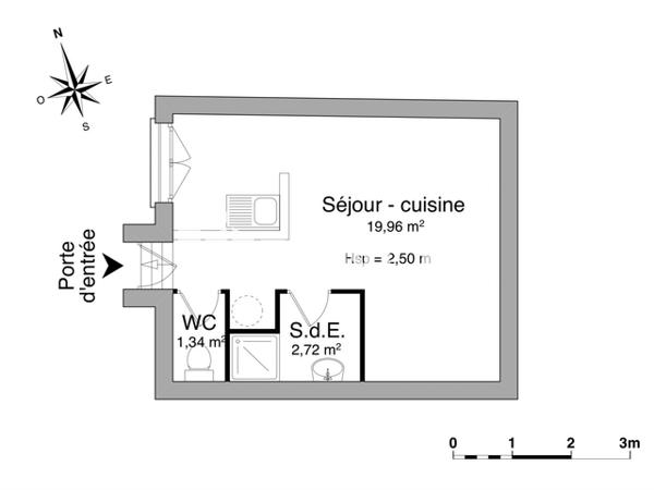 Location Studio meublé 24.02 m² - 24 RUE DU MOULIN Charleville Mezieres 08000