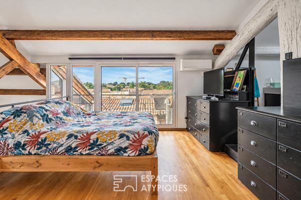 Ancien chai réhabilité en loft avec terrasse tropézienne