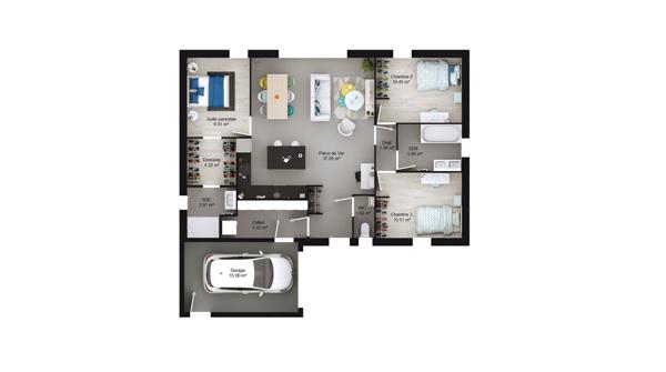 Beau terrain viabilisé et libre constructeur