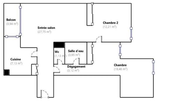 PORTE DOREE - BOIS DE VINCENNES - T4 (2 chambres) avec LOGGIA + PARKING + CAVE