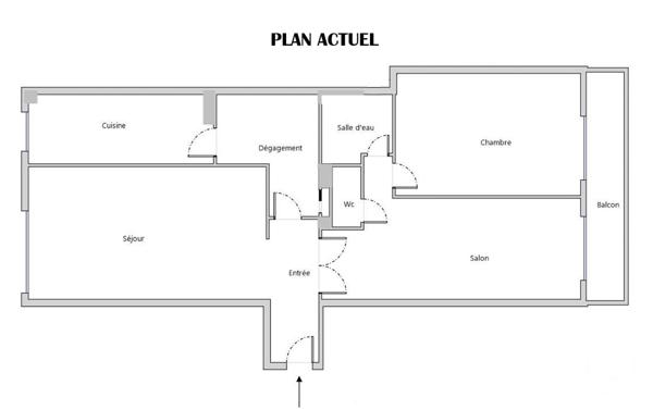Appartement F3 à vendre  3 pièces - 68,85 m2 PARIS - 75014